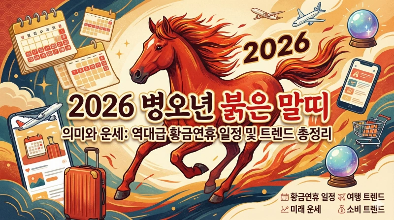 2026년 병오년, 붉은 말띠, 2026년 공휴일, 2026년 운세, 2026년 연휴