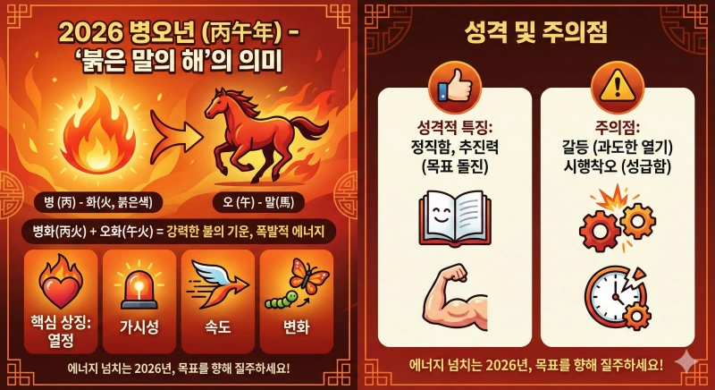 2026년 병오년 붉은 말띠 의미와 운세: 역대급 황금연휴 일정 및 트렌드 총정리 2 2026년 병오년, 붉은 말띠, 2026년 공휴일, 2026년 운세, 2026년 연휴