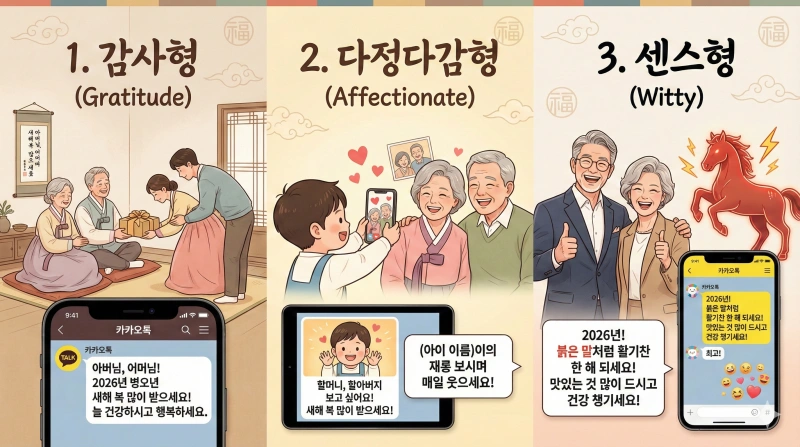 2026년 병오년 시부모님 새해 인사말 문구: 사랑받는 며느리 사위의 센스 있는 카톡 메세지 2 시부모님 새해 인사, 2026년 새해 인사말, 병오년 인사말, 카톡 새해 인사, 며느리 새해 인사, 사위 새해 인사, 센스있는 인사말, 새해 덕담, 시부모님 명절 인사, 새해 카톡 문구