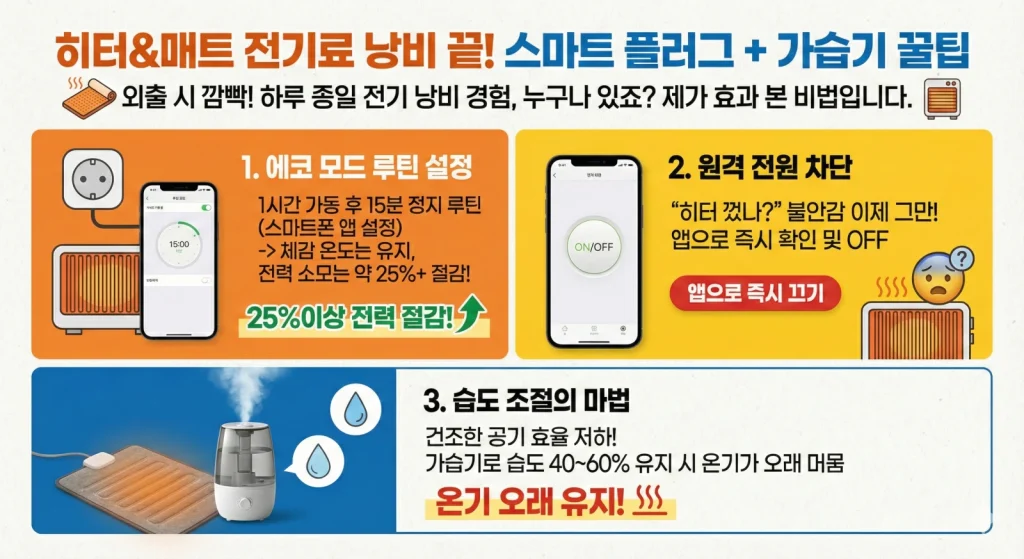 2026년 겨울 준비! 온열기구 전기세 30% 아끼고 안전하게 쓰는 실전 꿀팁 3 스마트플러그
전기세절약
절약