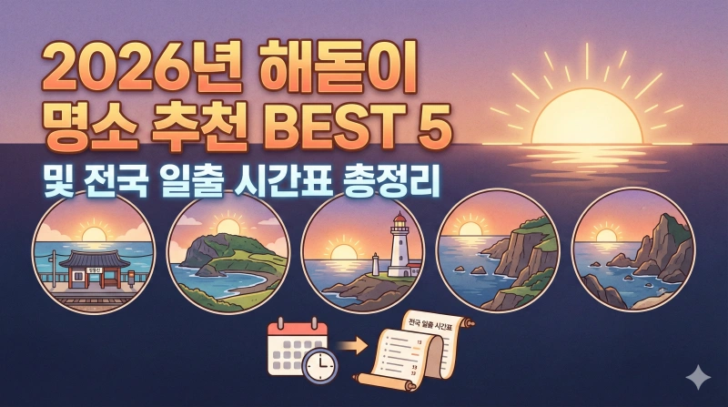 2026년 해돋이 명소, 2026년 일출 시간, 새해 일출 명소