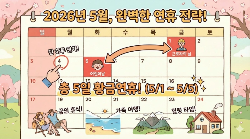 2026년 공휴일 및 황금연휴 달력: 연차 쓰기 가장 좋은 날은 언제일까? 3 2026 황금연휴 1