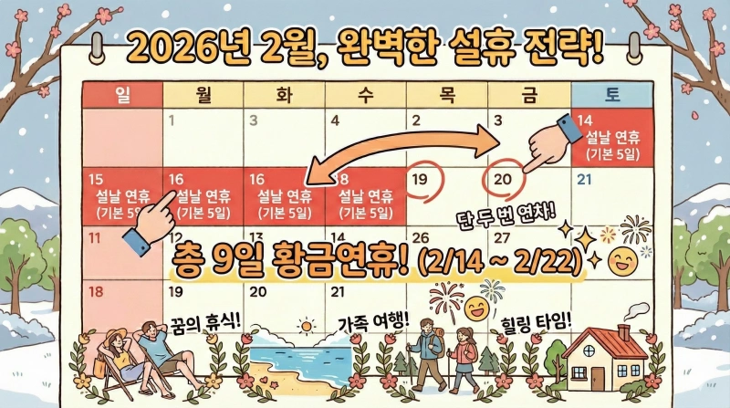 2026년 공휴일 및 황금연휴 달력: 연차 쓰기 가장 좋은 날은 언제일까? 2 2026 황금연휴 2