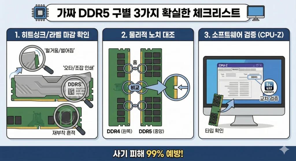 "이게 왜 안 꽂히지?" DDR5인 줄 알았는데 DDR4? 2025년형 램 둔갑 사기 주의보 3 체크리스트
