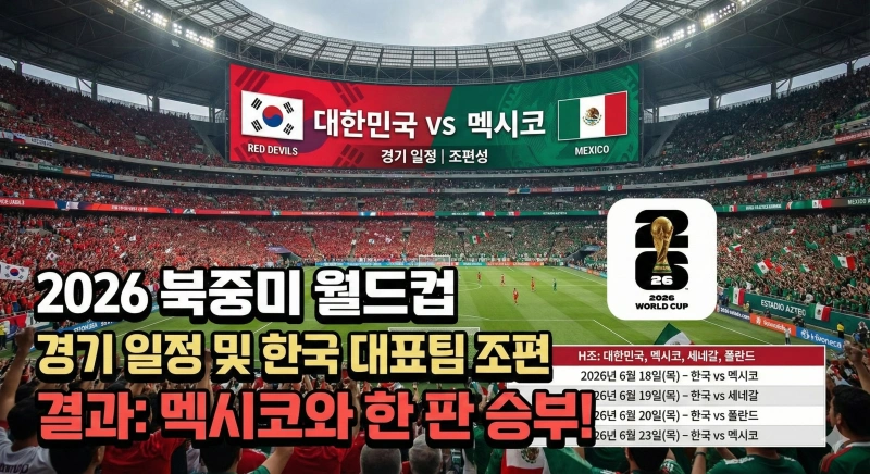 2026북중미월드컵 조추첨 한국대진표