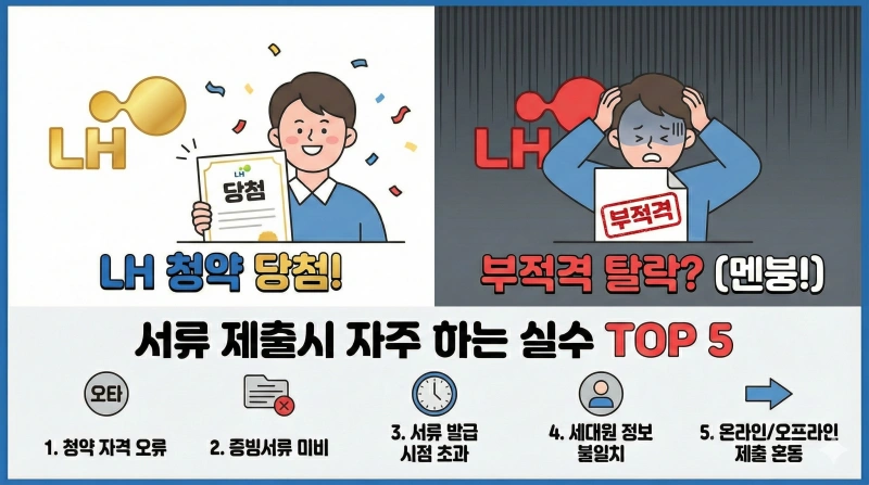 LH 청약 서류, 부적격 사례, 서류 제출 주의사항