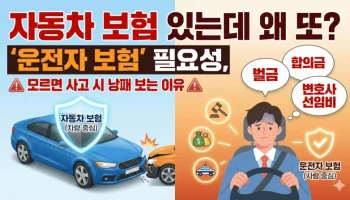 자동차 보험 있는데 왜 또? 운전자 보험 필요성, 모르면 사고 시 낭패 보는 이유 운전자 보험 필요성, 자동차 보험 차이, 12대 중과실, 변호사 선임비용 자기부담금, 교통사고 처리 지원금, 민식법 벌금, 형사 합의금, 2026 보험 개정, 운전자보험 특약, 교통사고 처벌