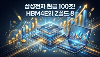 2026년 삼성전자 순현금 100조 돌파: HBM4E 양산 시설 투자와 갤럭시 Z 폴드 8 와이드 모델 유출 정보