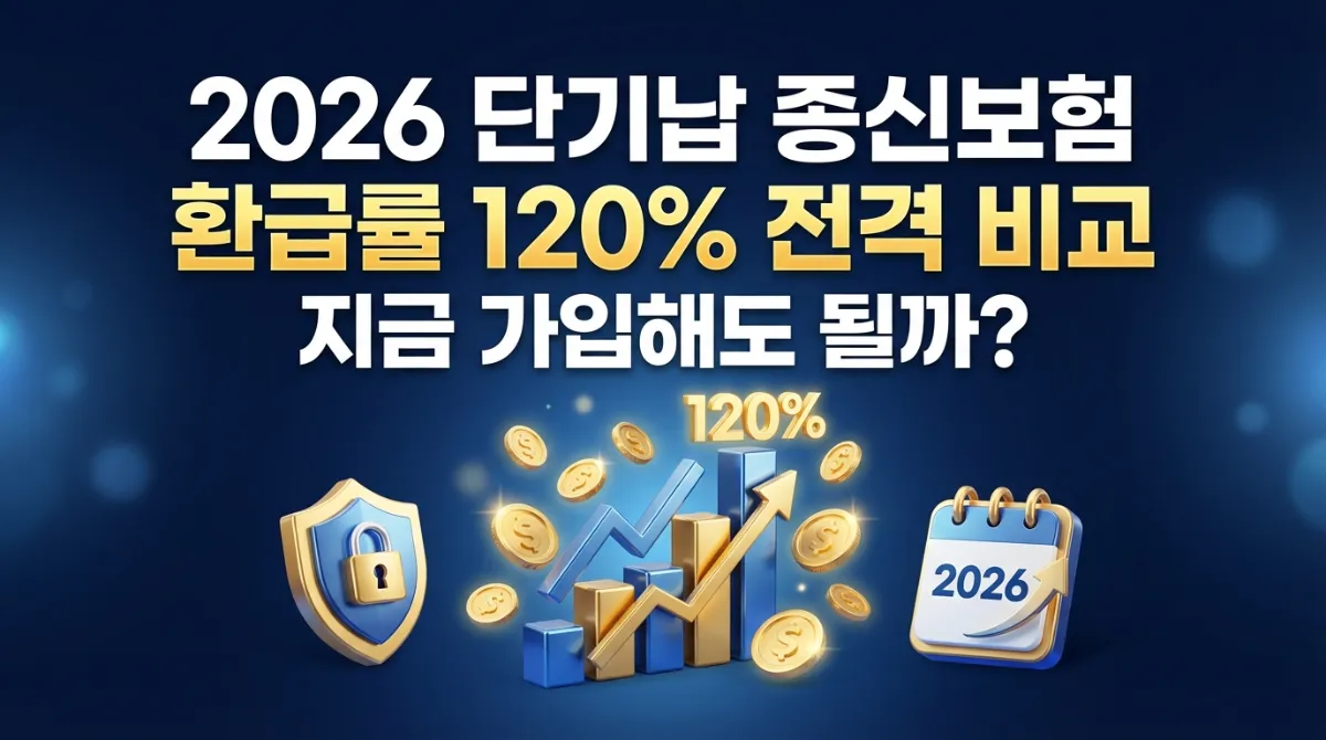 2026년 단기납 종신보험 환급률 120% 상품별 비교 및 지금 가입 시 혜택 분석