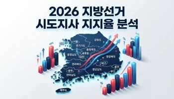 2026년 지방선거 시도지사 지지율 여론조사 결과 및 17개 시도 판세 분석 총정리 인포그래픽