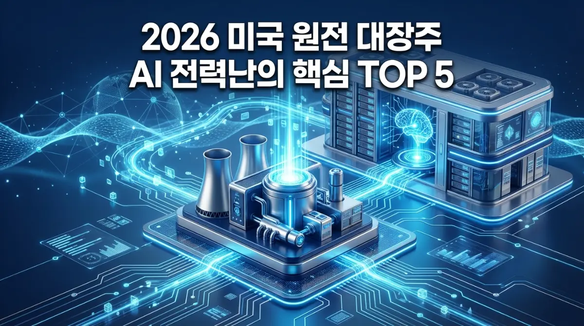 2026년 AI 데이터센터 전력난의 유일한 해법으로 평가받는 미국 원전 관련주 및 대장주 TOP 5 분석 인포그래픽