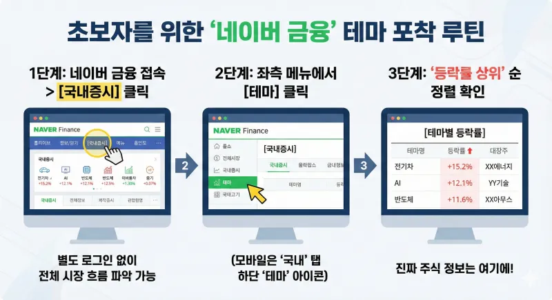 주식 급상승 테마 3분 만에 찾는 법? 대장주 포착 루틴 공개 1 주식 급상승 테마, 오늘의 특징주, 주식 테마 순위, 대장주 찾는 법, 인포스탁 테마, 키움증권 영웅문 테마검색, 실시간 주식 순위, 주식 섹터 정리, 급등주 포착, 주식초보 보는법