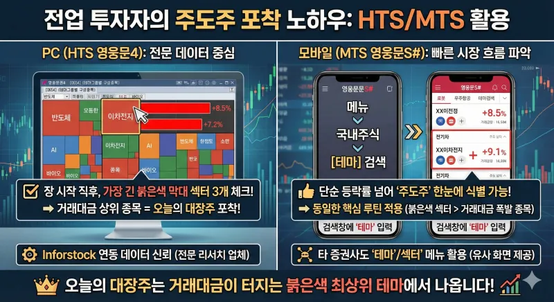 주식 급상승 테마 3분 만에 찾는 법? 대장주 포착 루틴 공개 2 주식 급상승 테마, 오늘의 특징주, 주식 테마 순위, 대장주 찾는 법, 인포스탁 테마, 키움증권 영웅문 테마검색, 실시간 주식 순위, 주식 섹터 정리, 급등주 포착, 주식초보 보는법