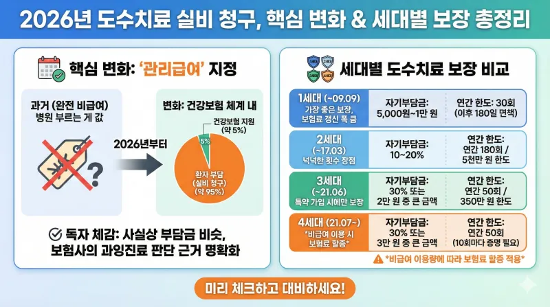 도수치료 실비 청구, 도수치료 보험금 서류, 4세대 실손보험 도수치료, 실비 보험료 할증, 도수치료 횟수 제한, 도수치료 관리급여, 2026년 실손보험 인상, 도수치료 소견서, 비급여 할증 기준, 실비 청구 거절 사유