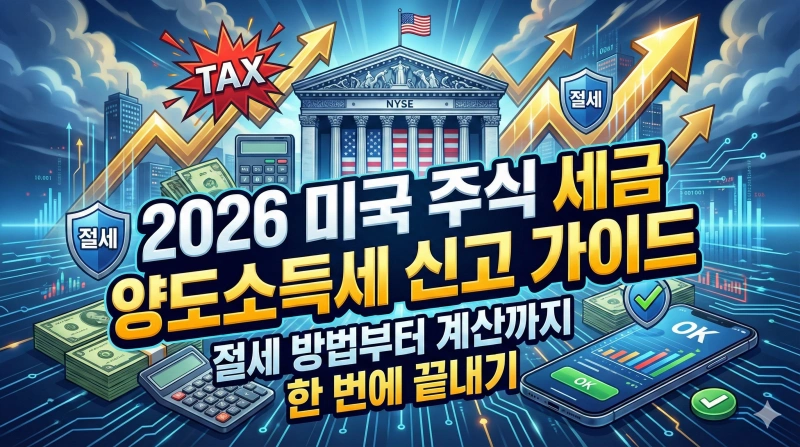 미국 주식 세금, 양도소득세 신고, 해외주식 절세, 2026년 양도소득세, 미국 주식 공제, 손익통산, 배우자 증여 절세, 금투세 폐지, 해외주식 세금 계산기, 5월 양도소득세 확정신고