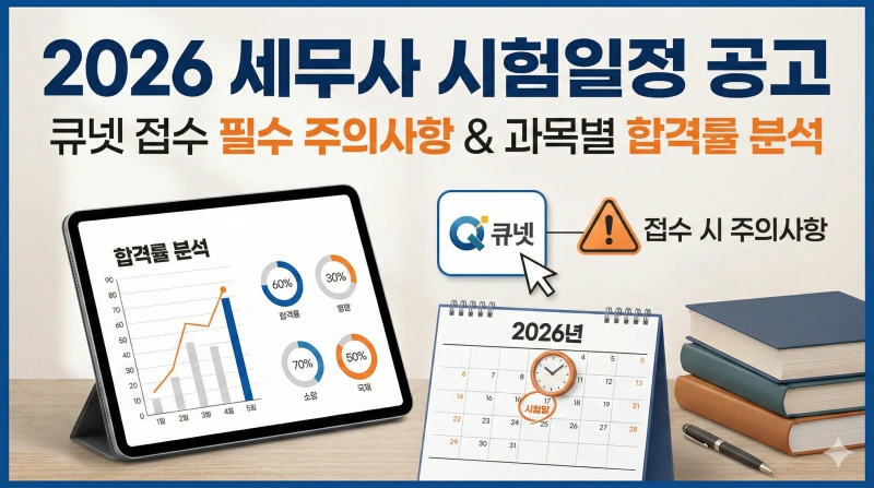 2026 세무사 시험일정, 세무사 원서접수, 큐넷 세무사 접수, 세무사 합격률, 세무사 1차 과목, 세무사 2차 난이도, 세무사 시험 준비, 세무사 자격시험, 세무사 과락률, 2026 CTA 일정