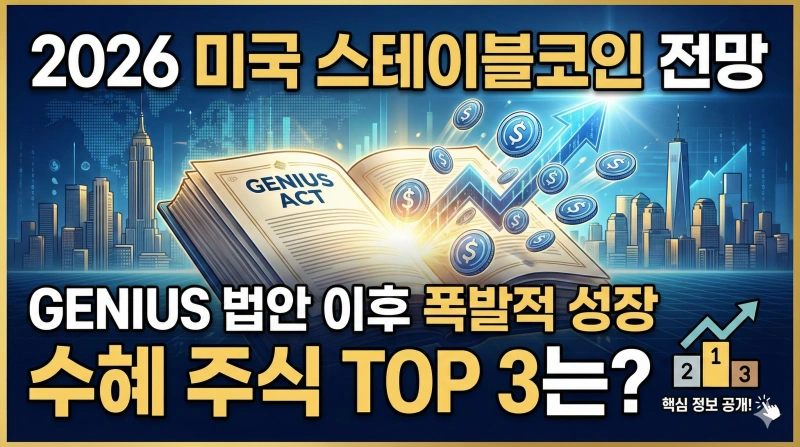 스테이블코인 관련주, 2026년 주식 전망, 서클 IPO, CRCL 주가, 코인베이스 전망, PYUSD 수혜주, 가상자산 제도권, 미국 암호화폐 법안, GENIUS 법안, 스테이블코인 수익모델