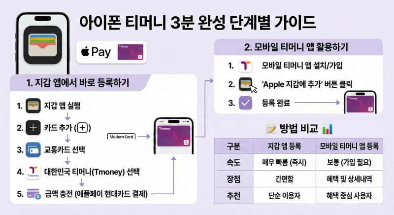 아이폰 티머니 공식 지원! 애플페이 티머니 교통카드 등록부터 K-패스 연동까지 완벽 가이드 1 아이폰 티머니, 애플페이 티머니, 아이폰 교통카드 등록, 티머니 애플페이 사용법, 현대카드 애플페이, K-패스 아이폰, 아이폰 티머니 자동충전, 애플워치 티머니, 익스프레스 교통카드, 모바일 티머니