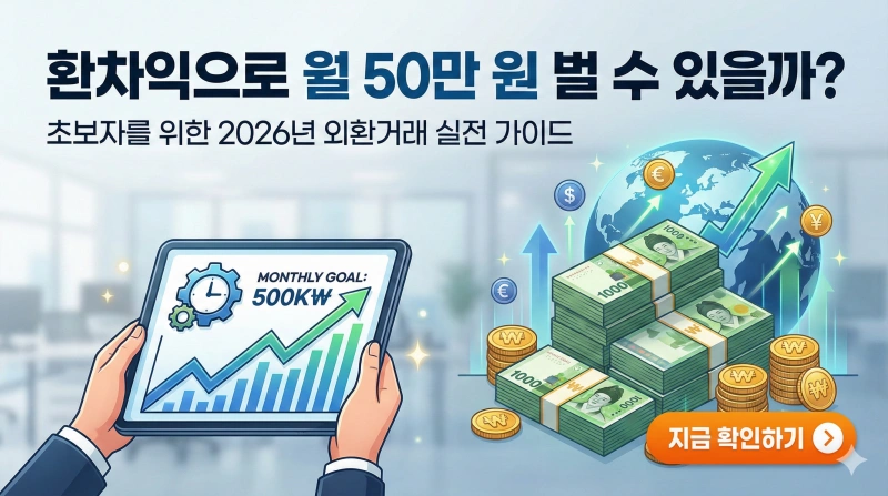 외환거래 방법, 환차익, 달러 투자, 엔테크, 월급 외 수익, 환전 수수료 우대, 2026년 환율 전망, 소액 투자, 재테크 전략, 외화 통장