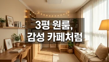 2026년 3평 원룸 인테리어 꿀팁 좁은 방 넓게 쓰는 배치 공식과 자취 필수템 BEST 7