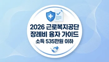 2026년 근로복지공단 장례비 융자 신청 방법 및 월평균 소득 535만원 이하 자격 조건과 필요 서류 안내