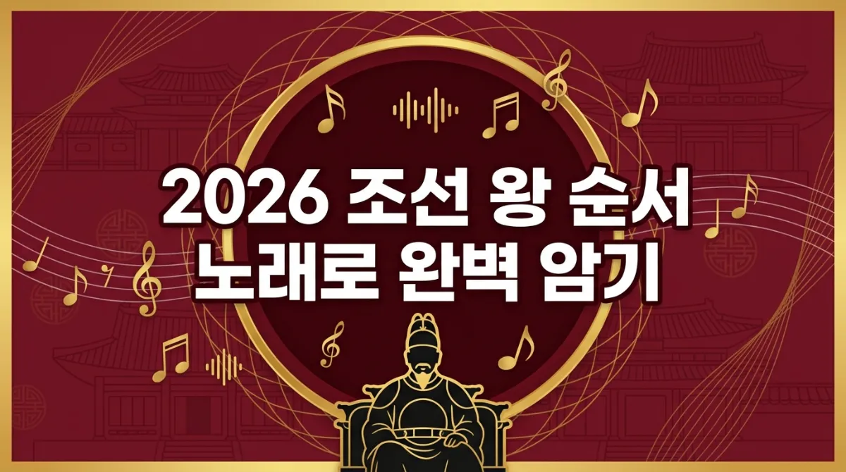 2026년 대비 조선 왕 순서 외우기 노래 가사 및 500년 국왕 계보 완벽 정리 한능검 필수 학습 자료