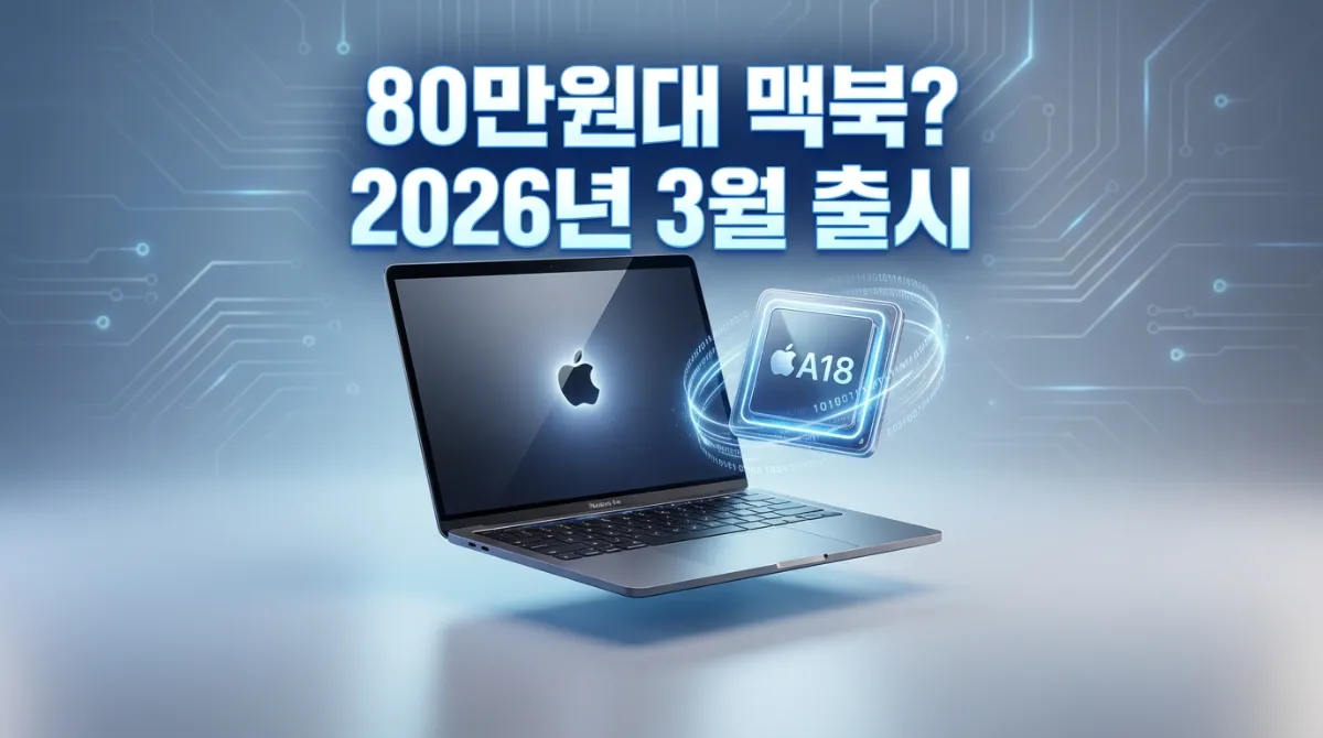 2026년 3월 출시 예정인 A18 칩셋 탑재 80만원대 가성비 맥북 루머 및 주요 사양 정보
