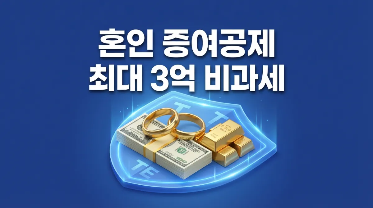 2026년 혼인 증여재산 공제 3억 비과세 요건 및 국세청 신고 방법 가이드