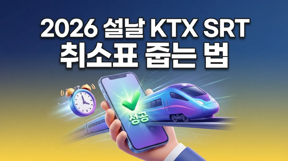 2026 설날 KTX SRT 취소표 풀리는 시간 확정 및 매진표 줍는 3가지 방법 가이드