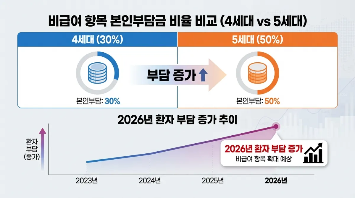 2026년 실비보험 비급여 본인부담금 인상 차트