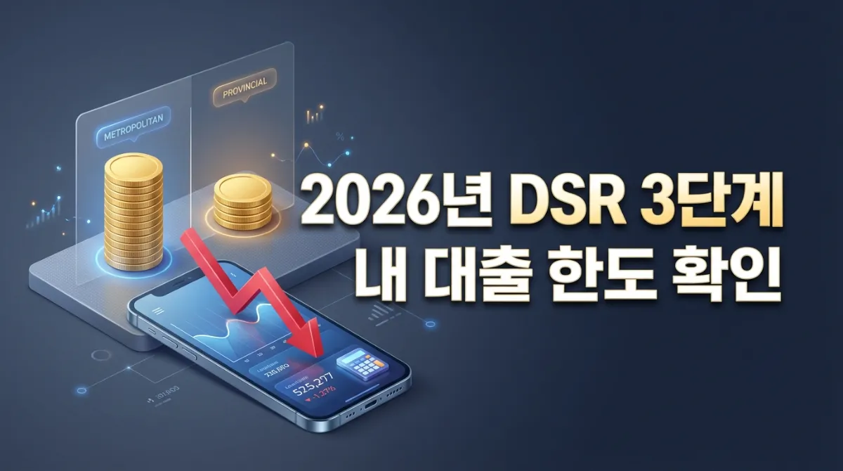 2026년 스트레스 DSR 3단계 대출 한도 계산기 결과 비교: 수도권 vs 지방 한도 차이 및 3가지 필수 대응 전략