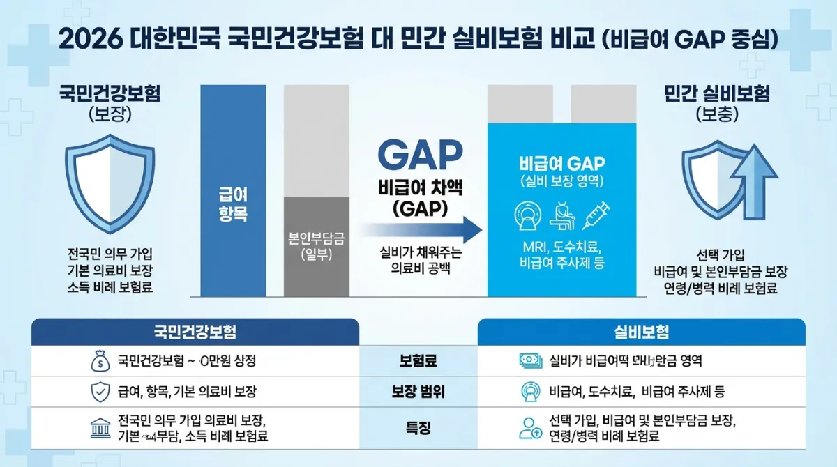 2026년 실비보험 MRI 및 도수치료 보장 비교