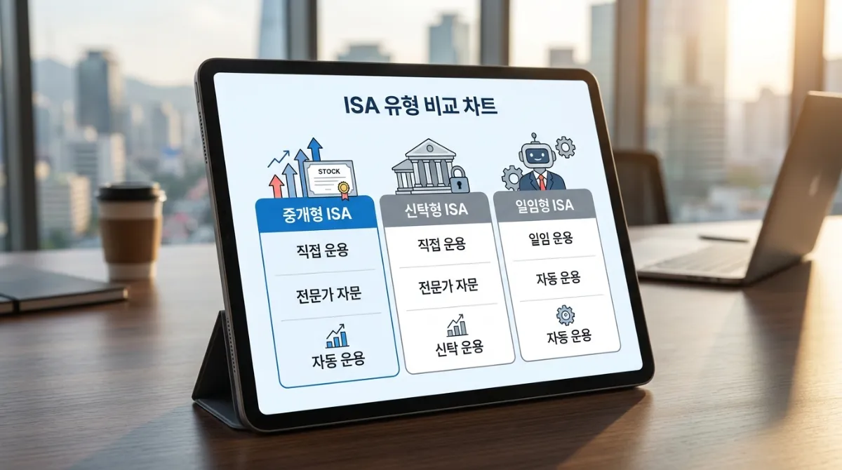 ISA 중개형 신탁형 일임형 차이점 비교 차트